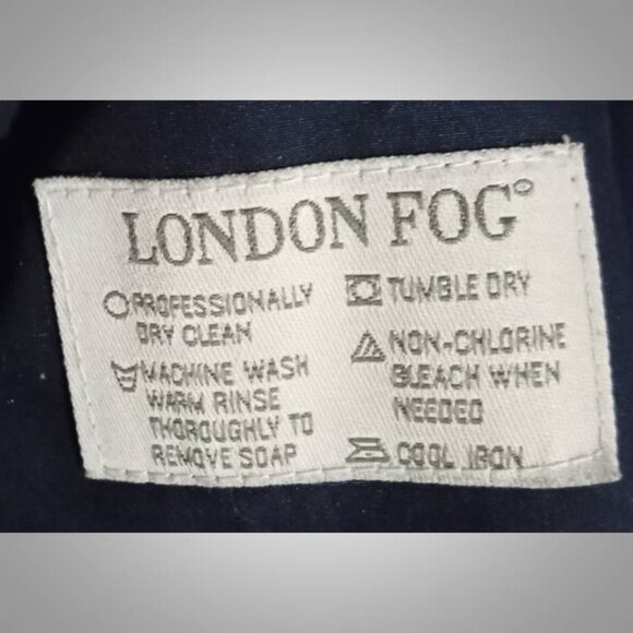 London Fog navy blue trench coat jacket size 14 women's - Picture 8 of 8